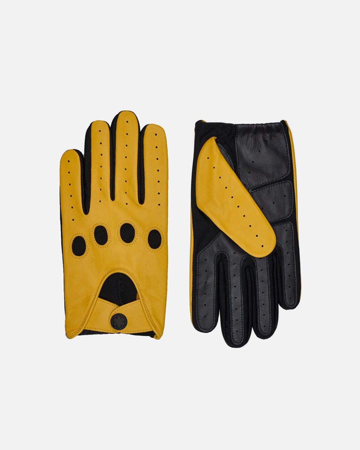 RHANDERS one-size kørehandsker til mænd, Frederik OS” i gult lammeskind.