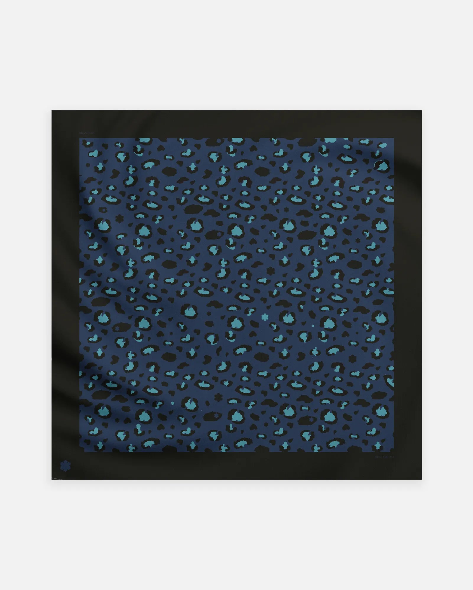 The Alfi Scarf for women from RHANDERS in the colour navy / black with a Kalmus and leopard pattern.