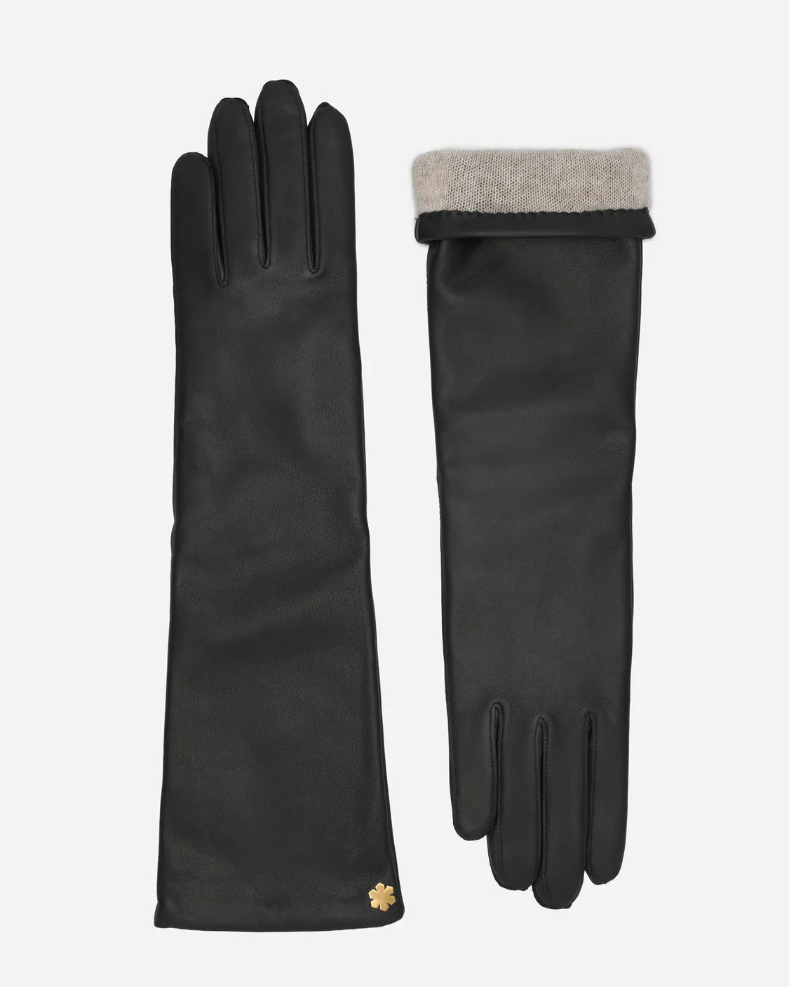 Long, elegant gloves from RHANDERS, Anna Opera measures 8'' and is lined with a warm wool-blend with a touch of nylon.