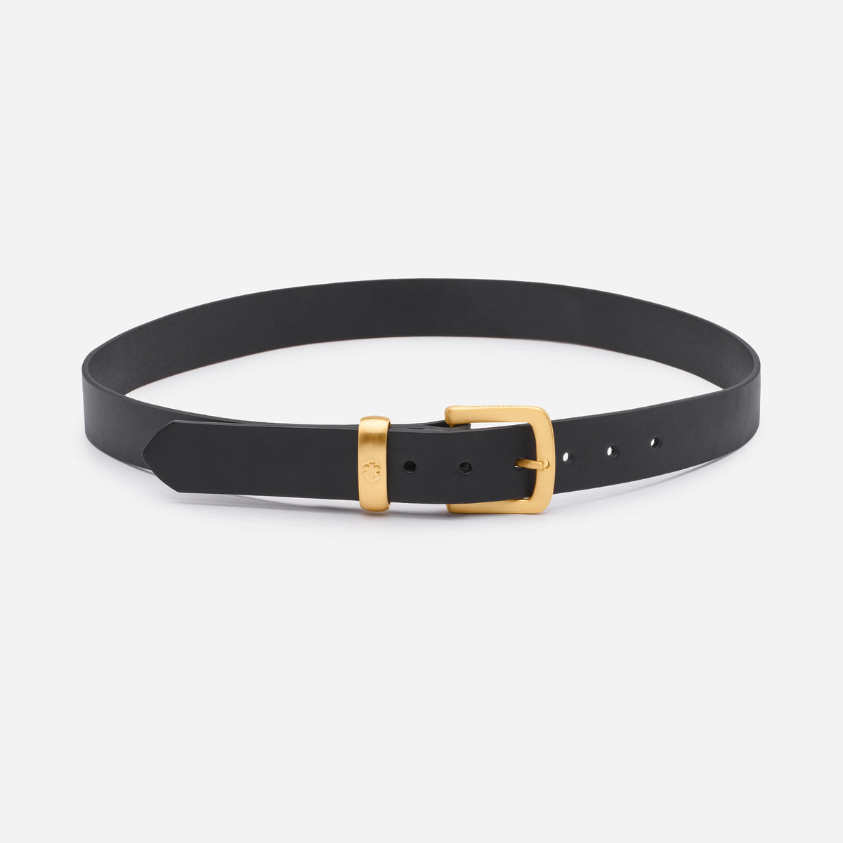 Classic black and gold leather belt » Made in Denmark | RHANDERS