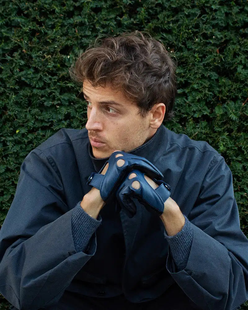 “Frederik” one-size driving gloves for men with panels of Lycra for elasticity, RHANDERS.