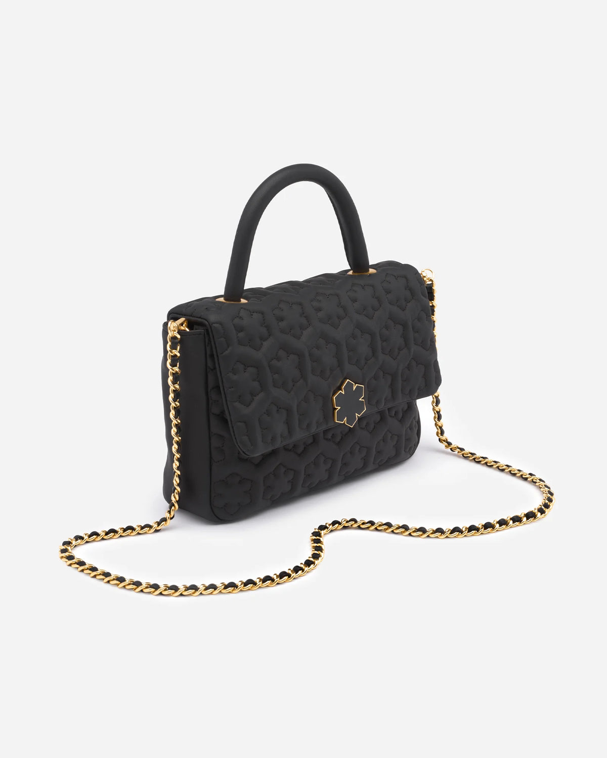 From RHANDERS, the Isabella Queen Bag is detailed with a leather Kalmus clasp in a polished 14 karat gold-plated finish. Inside the bag sis lined with the signature heritage RH Monogram twill lining.
