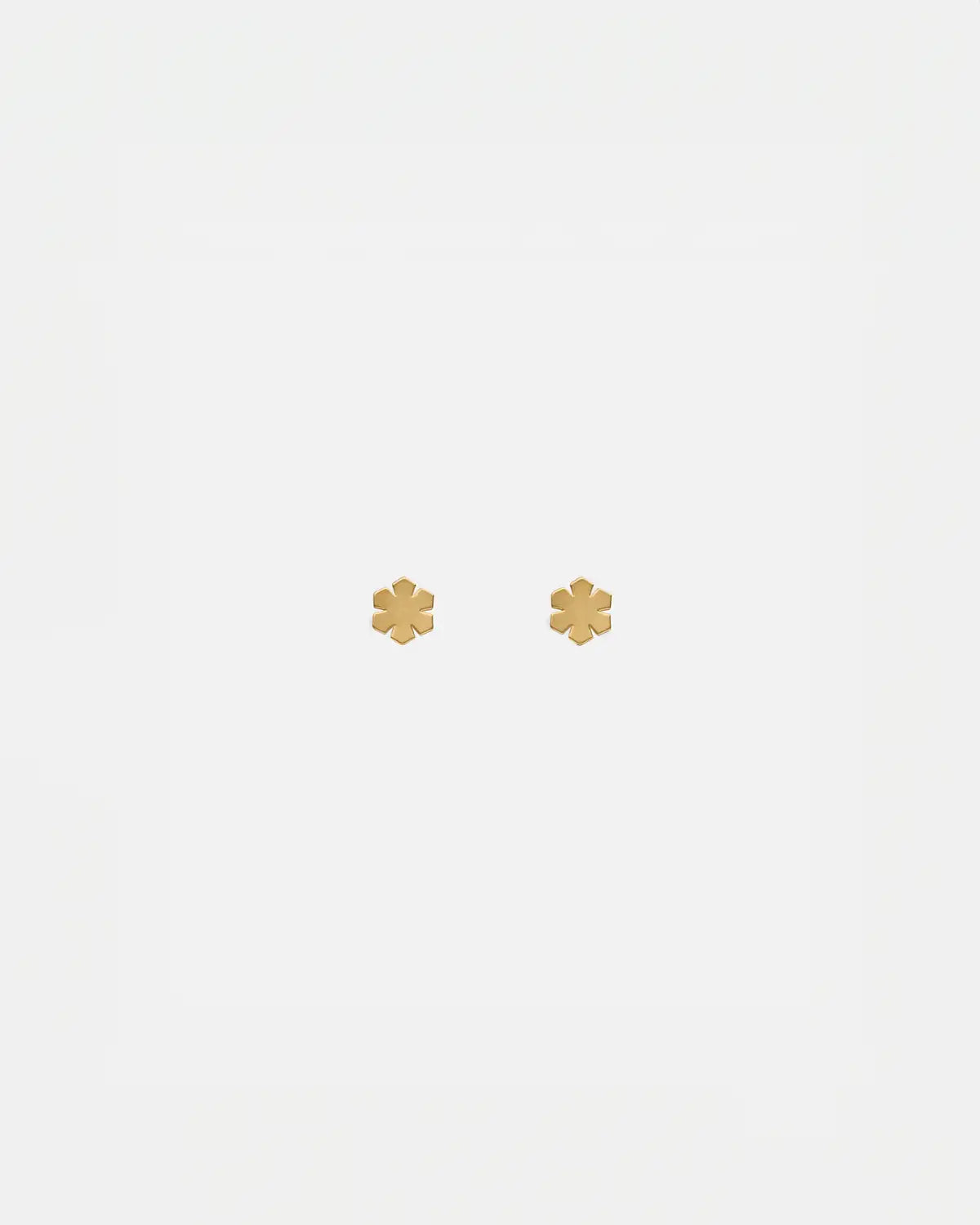 Gold stud earrings with Kalmus flower RHANDERS