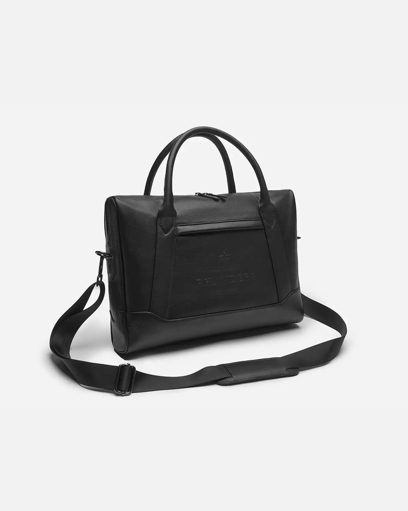 Exclusive men's computer bag in soft, yet exceptionally strong black leather