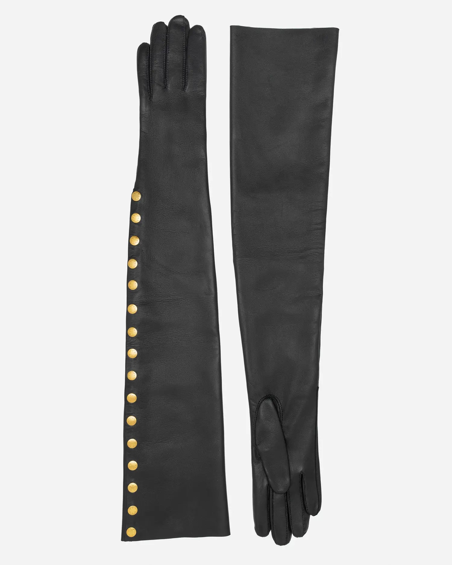 Feminine lange handsker fra RHANDERS i smørblødt skind i piqué syning.