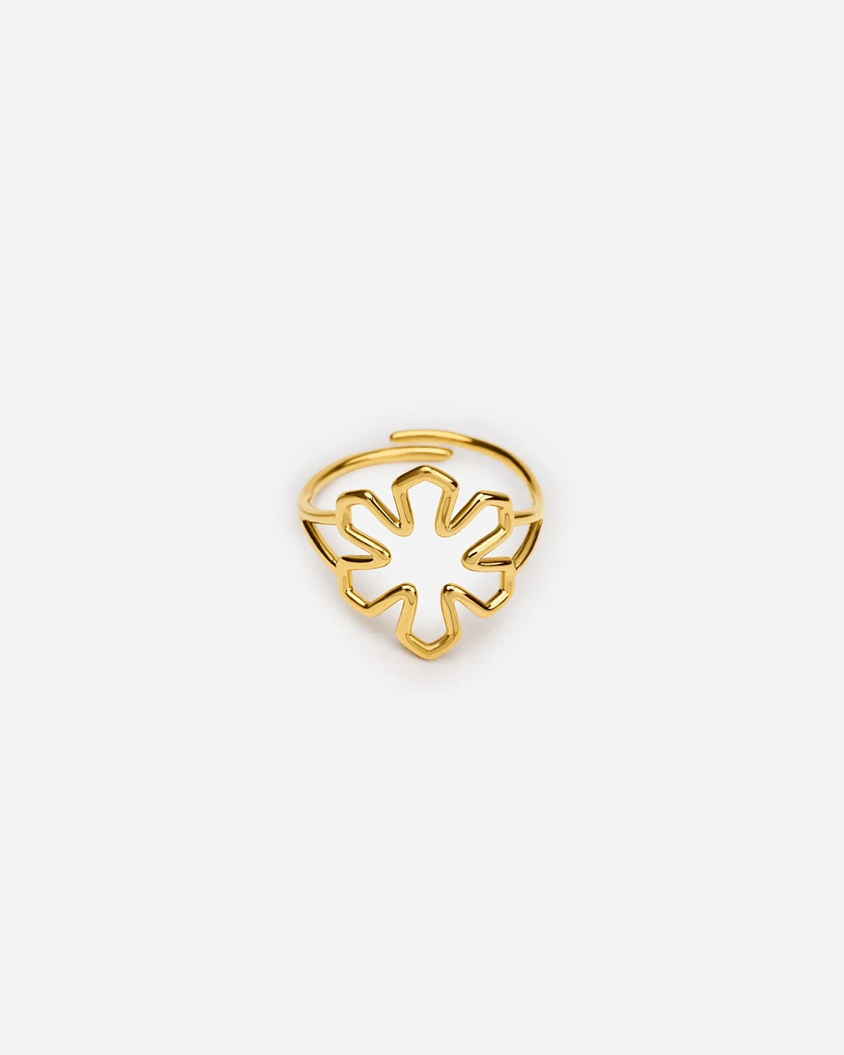 Delicate ring with the outline kalmus flower, wear it on your finger or over a glove.