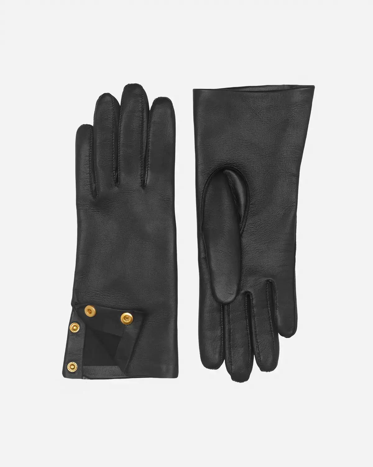 Our leather glove, Dita 2’’, from RHANDERS is both classic and elegant, adorned with two 14 karat gold-plated Kalmus flower buttons.