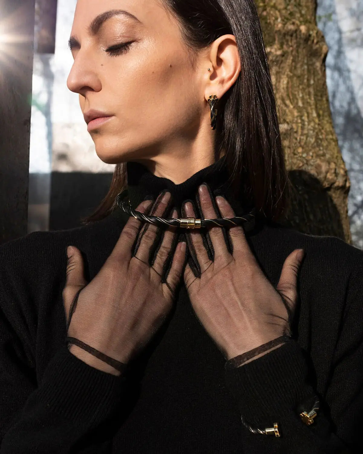 Elegant, classic, and festive gloves from RHANDERS crafted from Italian mech with inspiration from historic gloves from the 1960's.