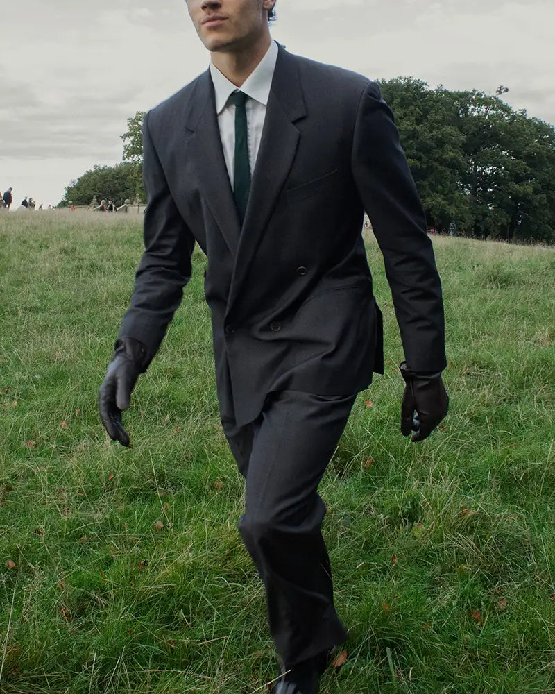 Skindhandsker til herrer fra RHANDERS, fremstilelt af det fineste lammeskind med touch-teknologi til mobilbrug.