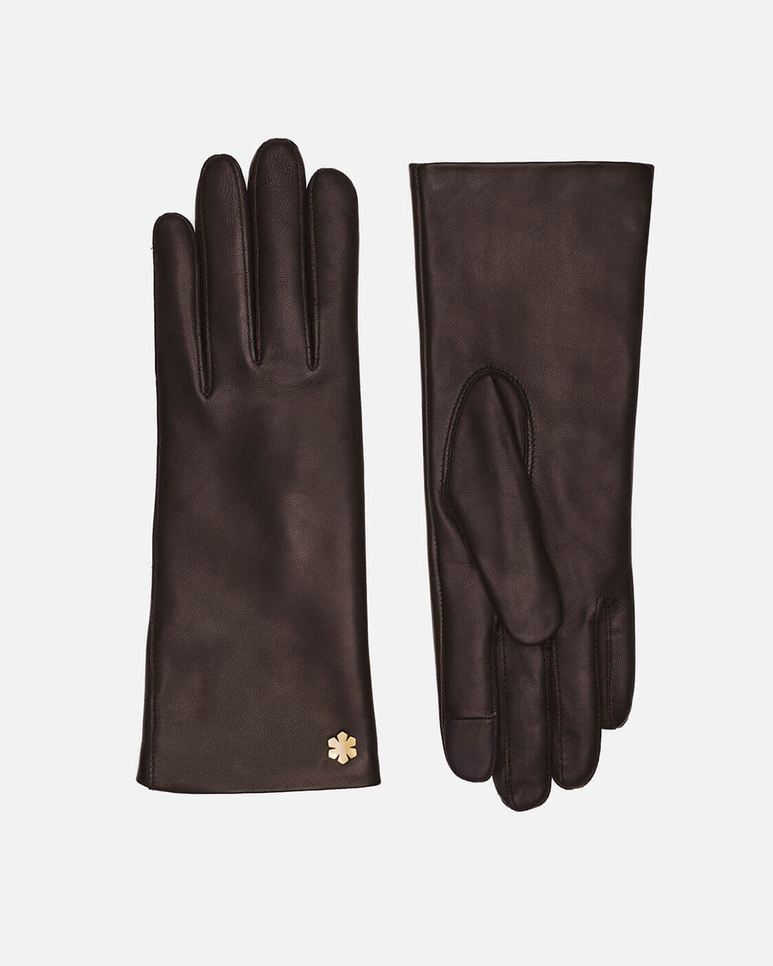 Classic RHANDERS leather glove "Anna" in brown with wool lining and touch.