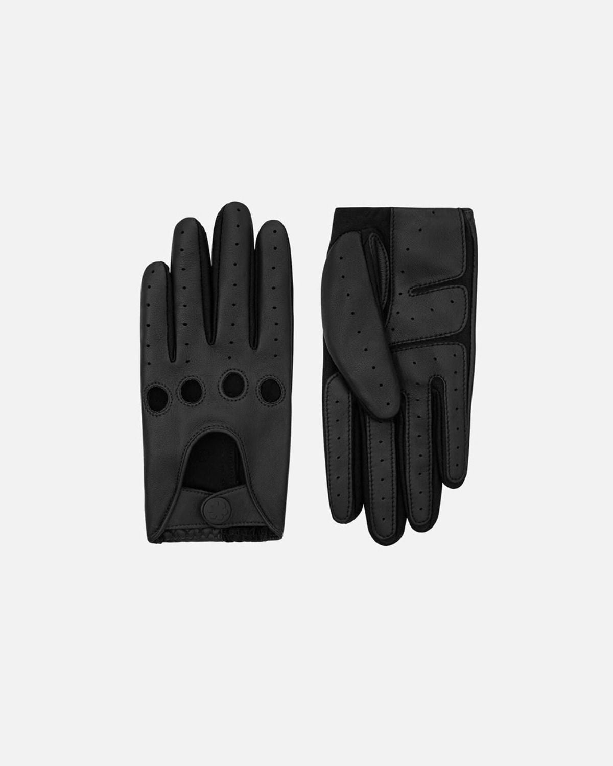 Black one-size driving gloves for women with touch technology from RHANDERS.