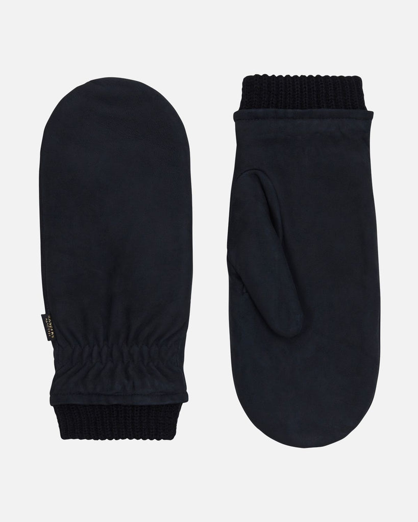 Black mittens for women. Made from the most exquisite goat nubuck glove-leather.