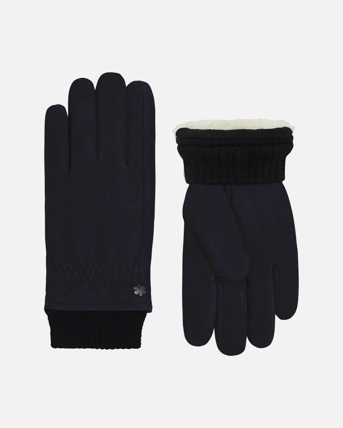 Men's leather gloves "Harry Nubuck" in nubuck with warm fleece lining, RHANDERS.
