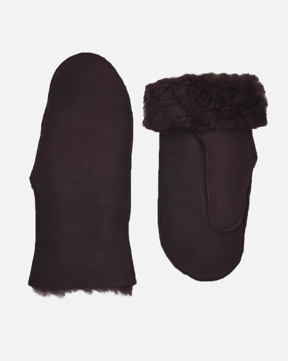 Men’s mitten from RHANDERS crafted from Icelandic lamb leather in the colour brown.