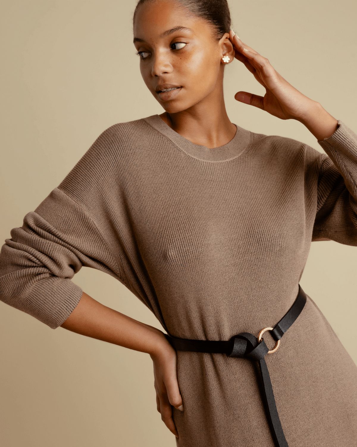 Gold plated kalmus flower earrings.