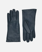 Classic and timeless leather glove for women with warm wool lining in the colour denim.