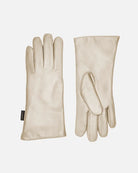 Classic and timeless leather glove for women with warm wool lining in the colour champagne metallic.