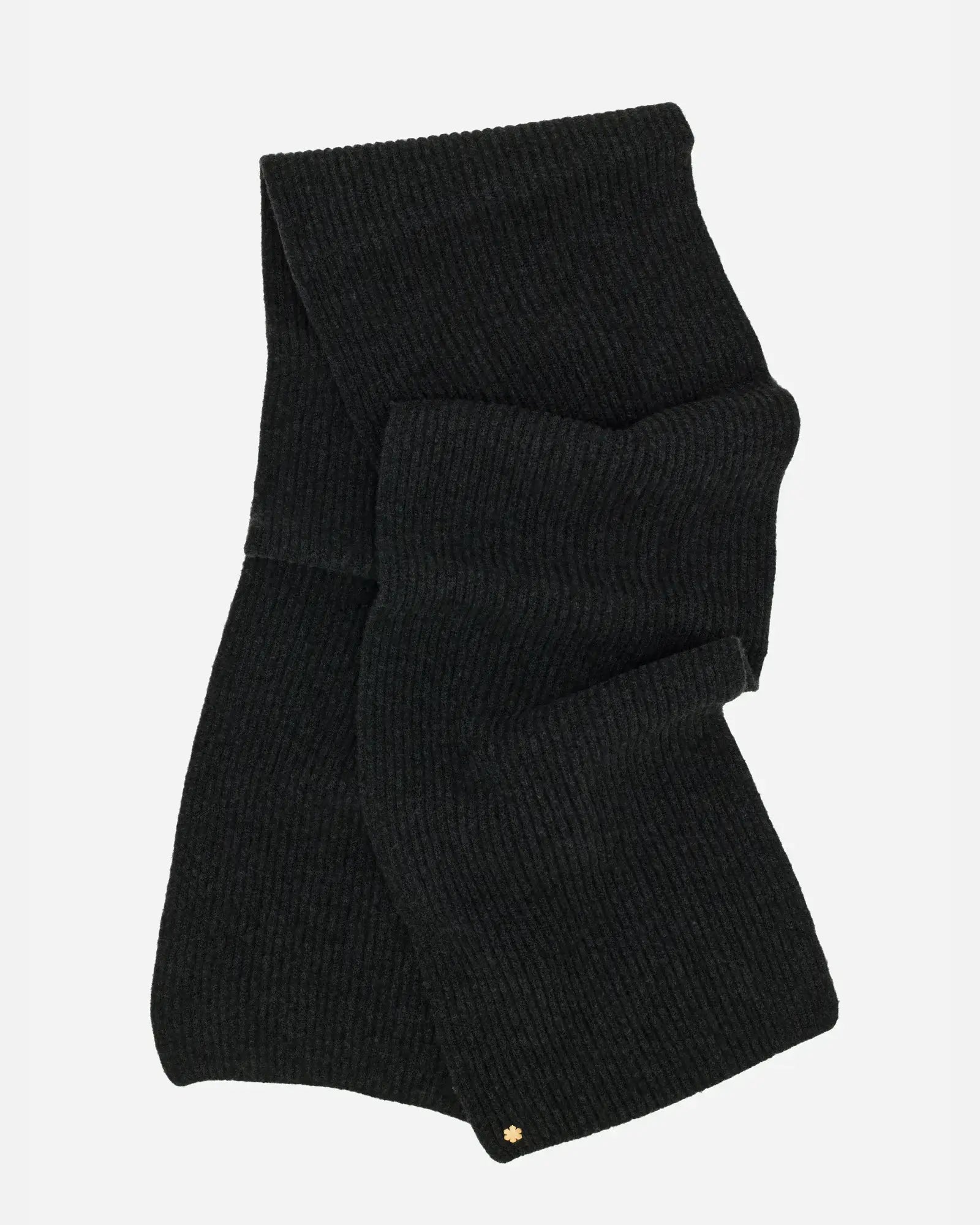 Koksgråt Alex Tørklæde til kvinder prydet med en 14 karat forgyldt Kalmus blomst i det ene hjørne.