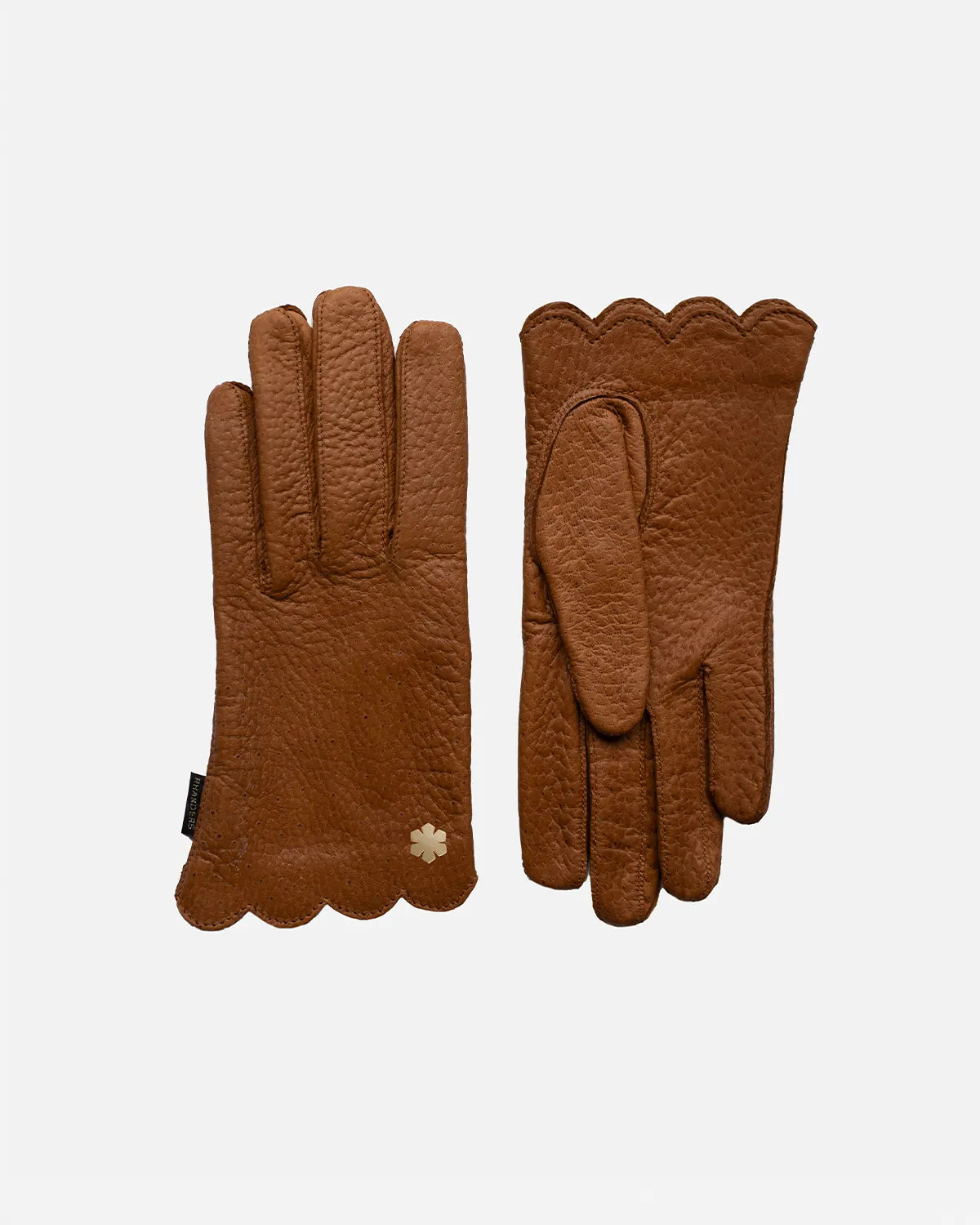 Feminine gloves in peccary leather with a way edge from RHANDERS 