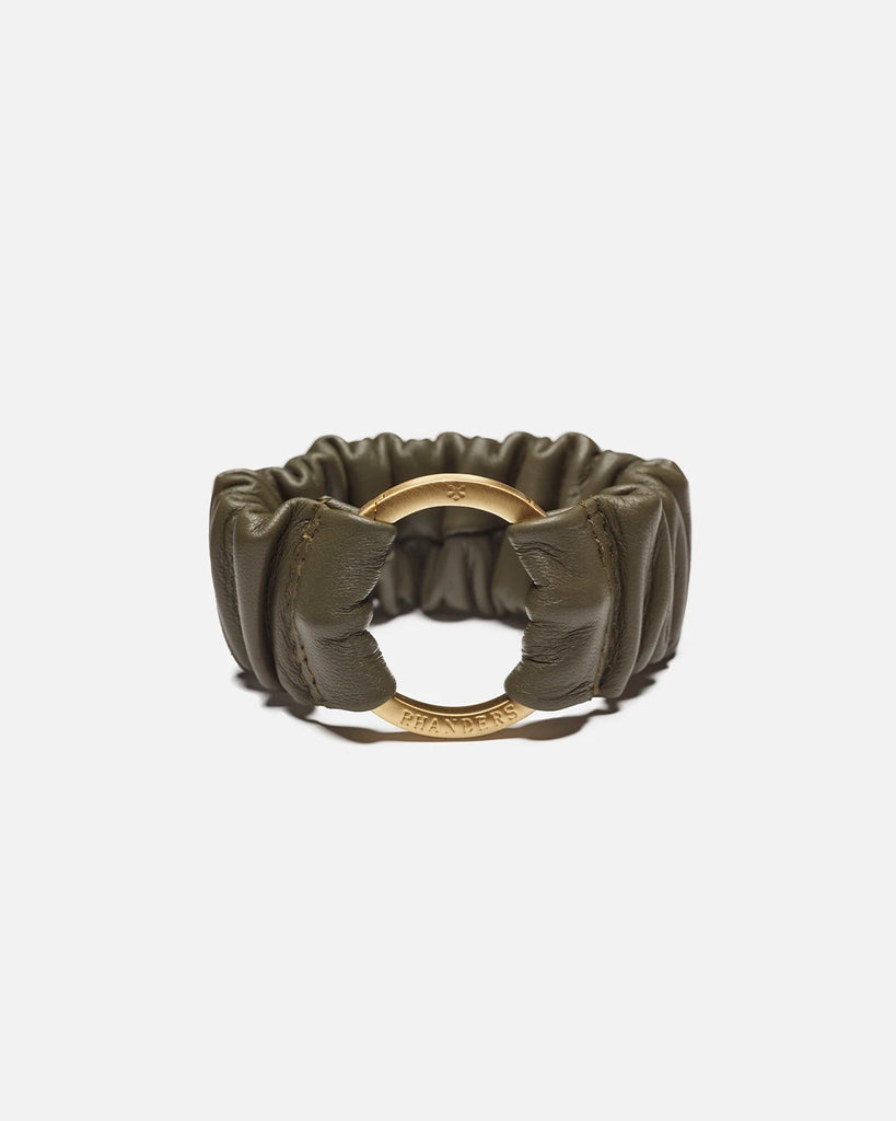 Army women's bracelet with a gold plated clasp. Made from 100% lamb leather and elasticated for comfortable wear.