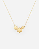 14K Gold plated necklace in V-SHAPE with 3 kalmus flowers, from RHANDERS