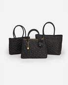 Spacious ISABELLA board room bag, quilted and in black.