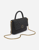 From RHANDERS, the Isabella Queen Bag is detailed with a leather Kalmus clasp in a polished 14 karat gold-plated finish. Inside the bag sis lined with the signature heritage RH Monogram twill lining.