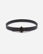 The Leather Fusion Kalmus Belt from RHANDERS is crafted from the finest Italian leather, adorned with a Kalmus flower with butter-soft glove leather at the center.
