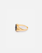 The 2026 Jewellery Collection from RHANDERS, the Leather Fusion Kalmus Ring is adorned with the signature Kalmus with soft glove leather.