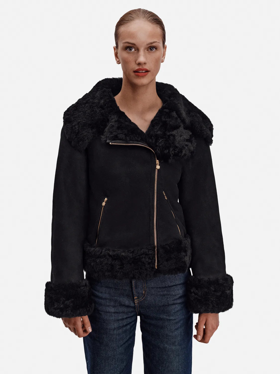 The Pilot Jacket - Shearling is handmade at our atelier in Randers, Denmark. The Pilot Jacket is made from the finest Icelandic shearling, detailed with gold-plated Kalmus zippers, RHANDERS.