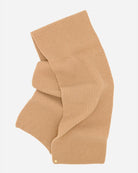 Alex Tørklædet i farven camel prydet med en 14 karat forgyldt Kalmus blomst i det ene hjørne.