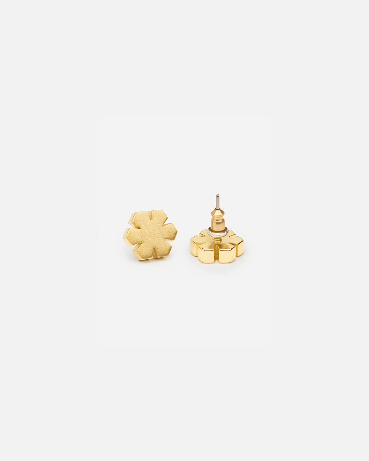 Chunky gold stud earrings with kalmus flower from RHANDERS - simple yet powerful