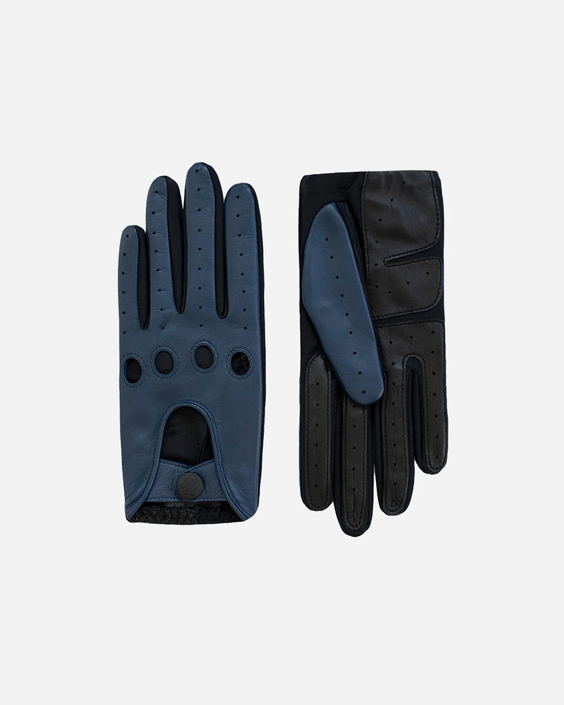 RHANDERS one-size women's driving gloves in deep blue lamb leather from RHANDERS.