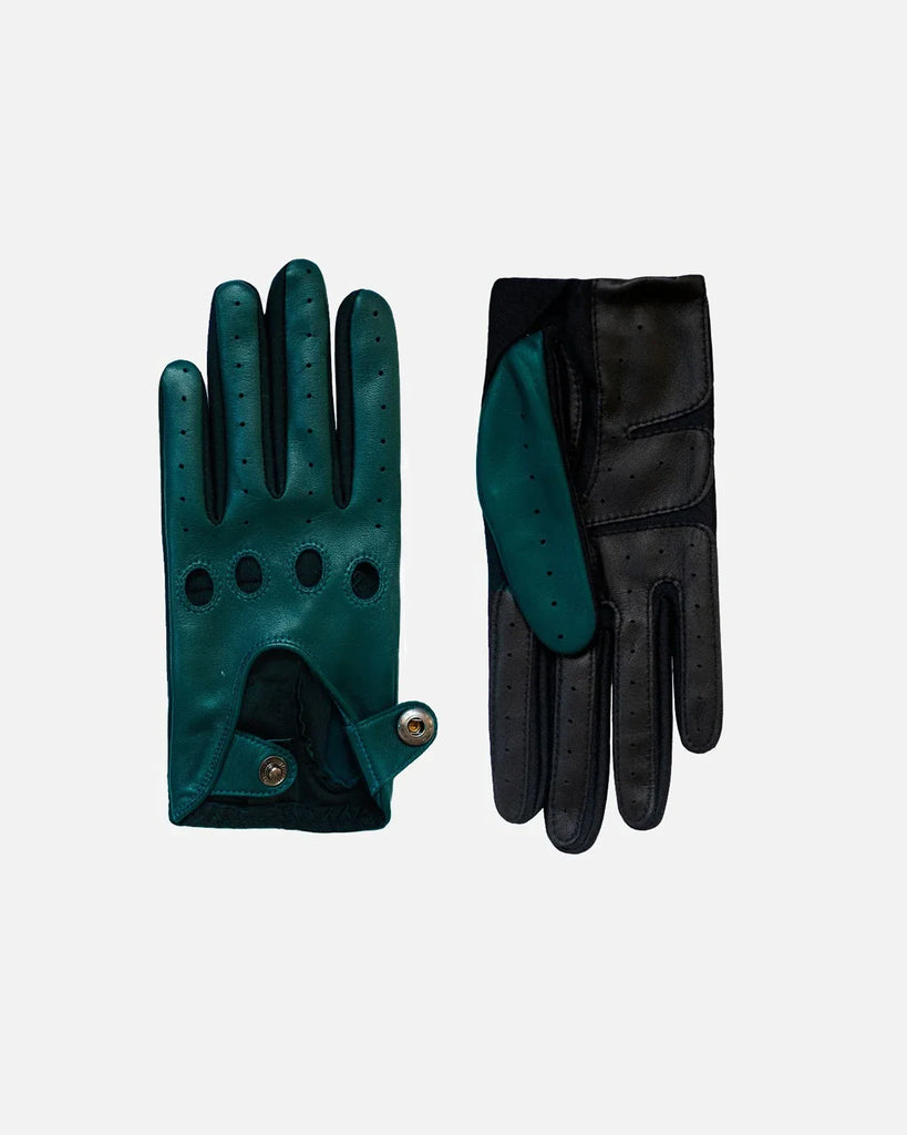 Beautiful one-size women's driving gloves in teal with touch from RHANDERS.