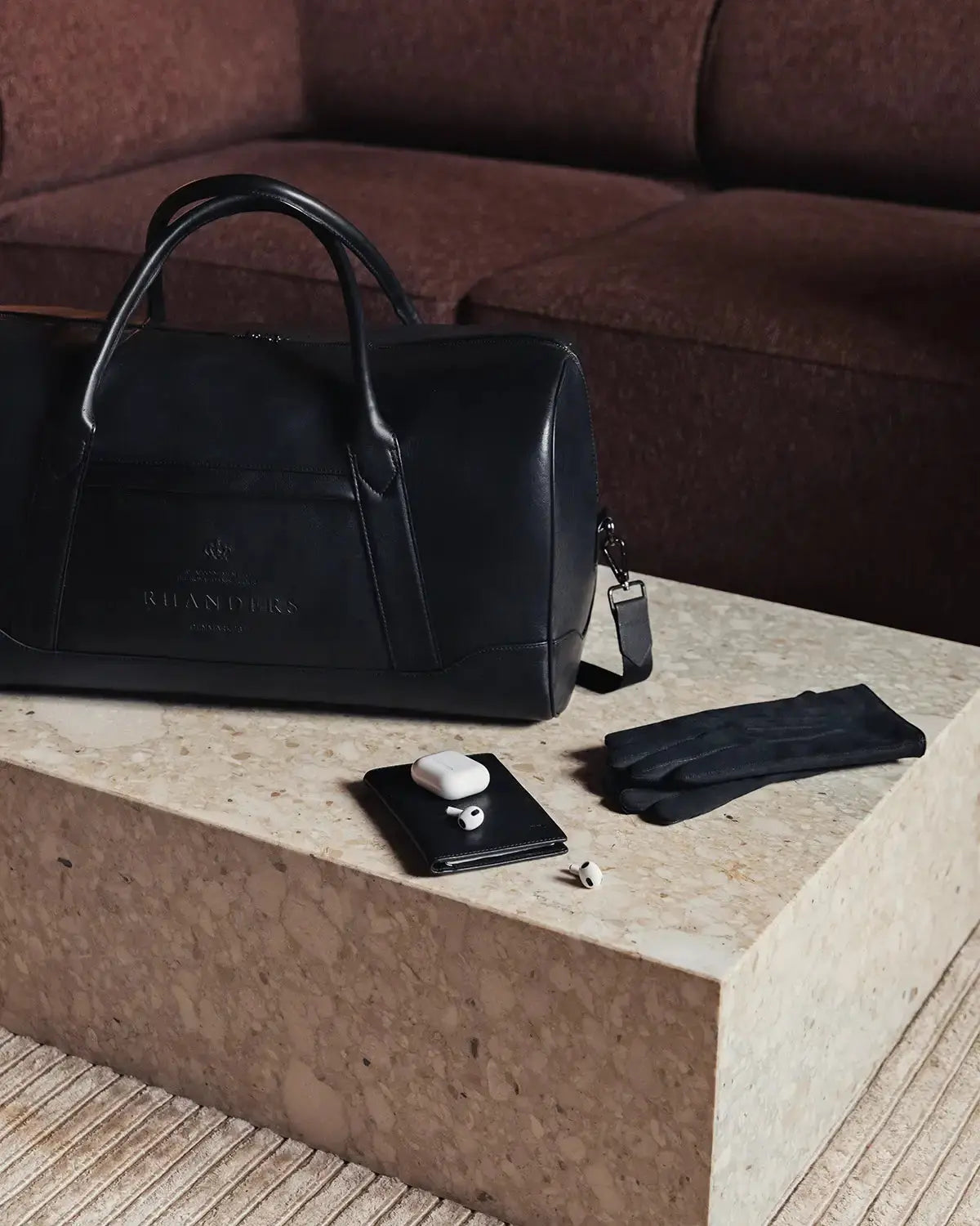 Travel bag in leather Classic mens bag RHANDERS