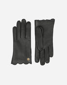 Black, elegant gloves from RHANDERS. Buttersoft gloves made from lamb leather