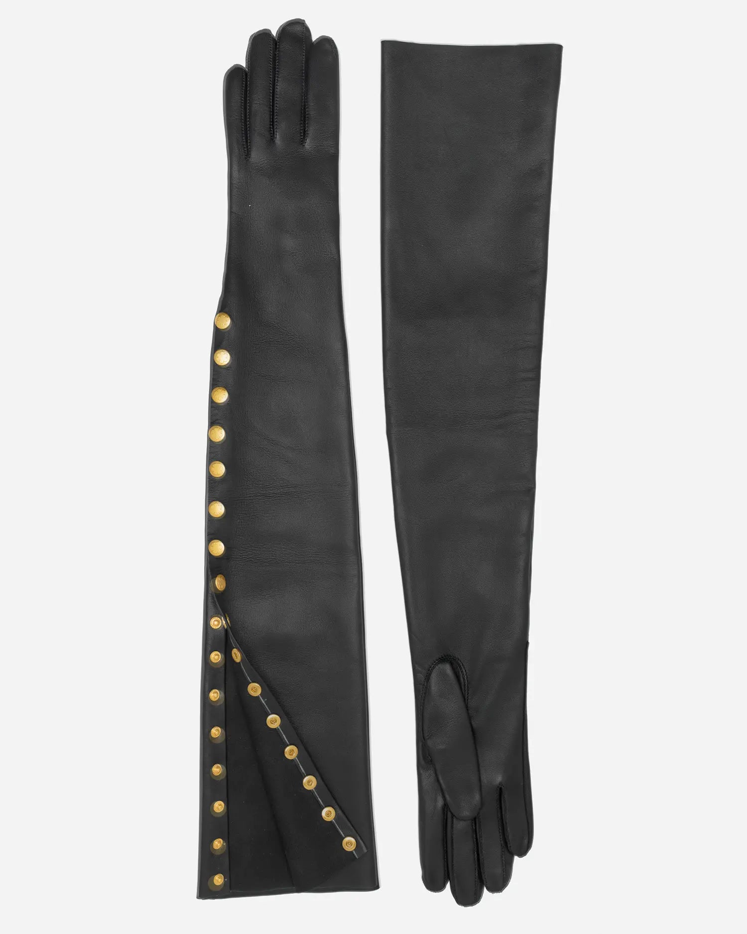 Feminine long gloves from RHANDERS in butter-soft leather in piqué stitching. 