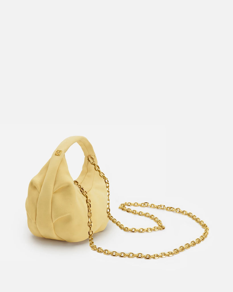 Elegant and precious bag made from butter-soft royal deer leather, featuring 14K gold plated hardware.