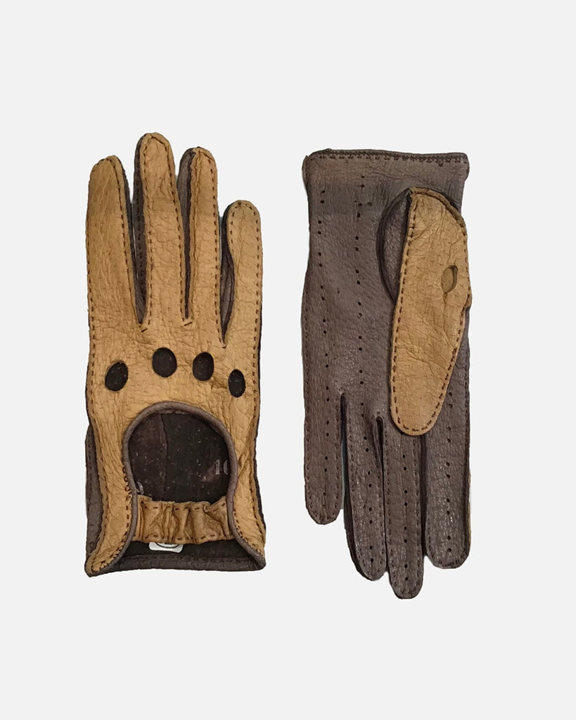 Klassiske uforet dame kørehandsker i peccary skind fra Randers Handsker.