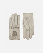 Modern women's driving gloves in champagne metallic, RHANDERS.