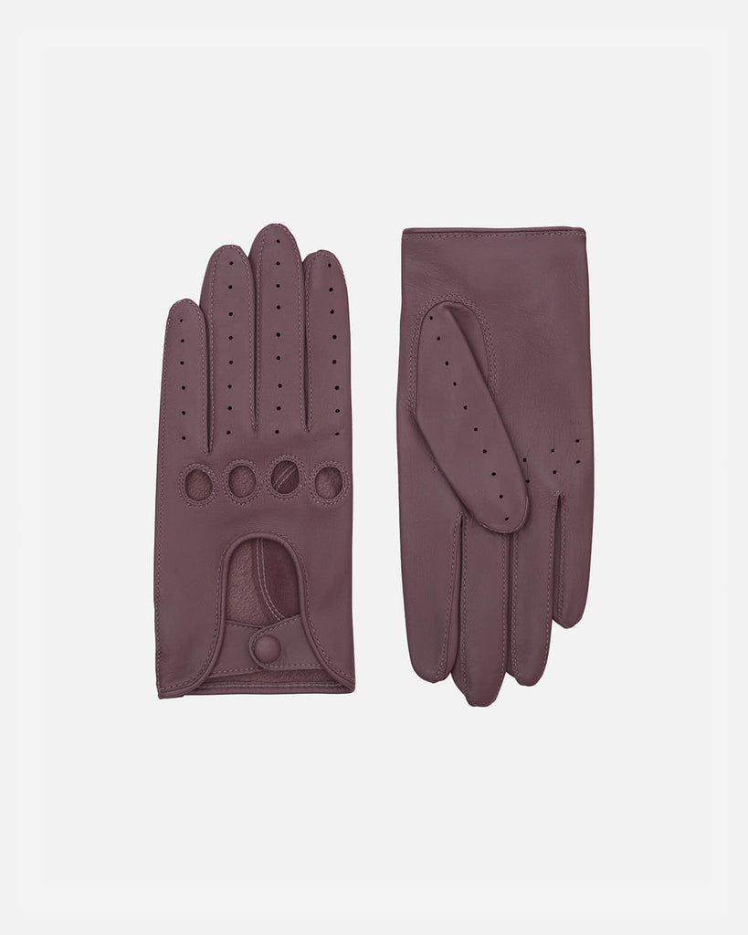 Ultra classic women's driving gloves in the colour cassis. Made from 100% lamb leather.