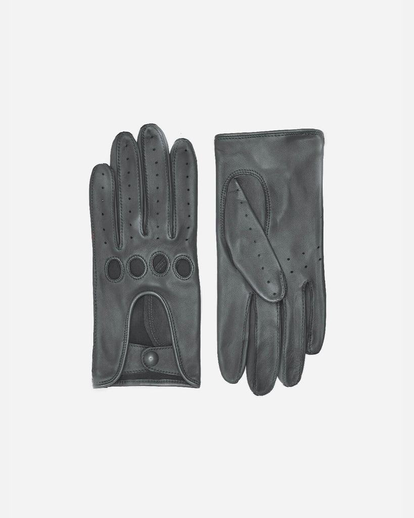 Classic women's driving gloves in grey leather, unlined from RHANDERS, Randers Handsker.