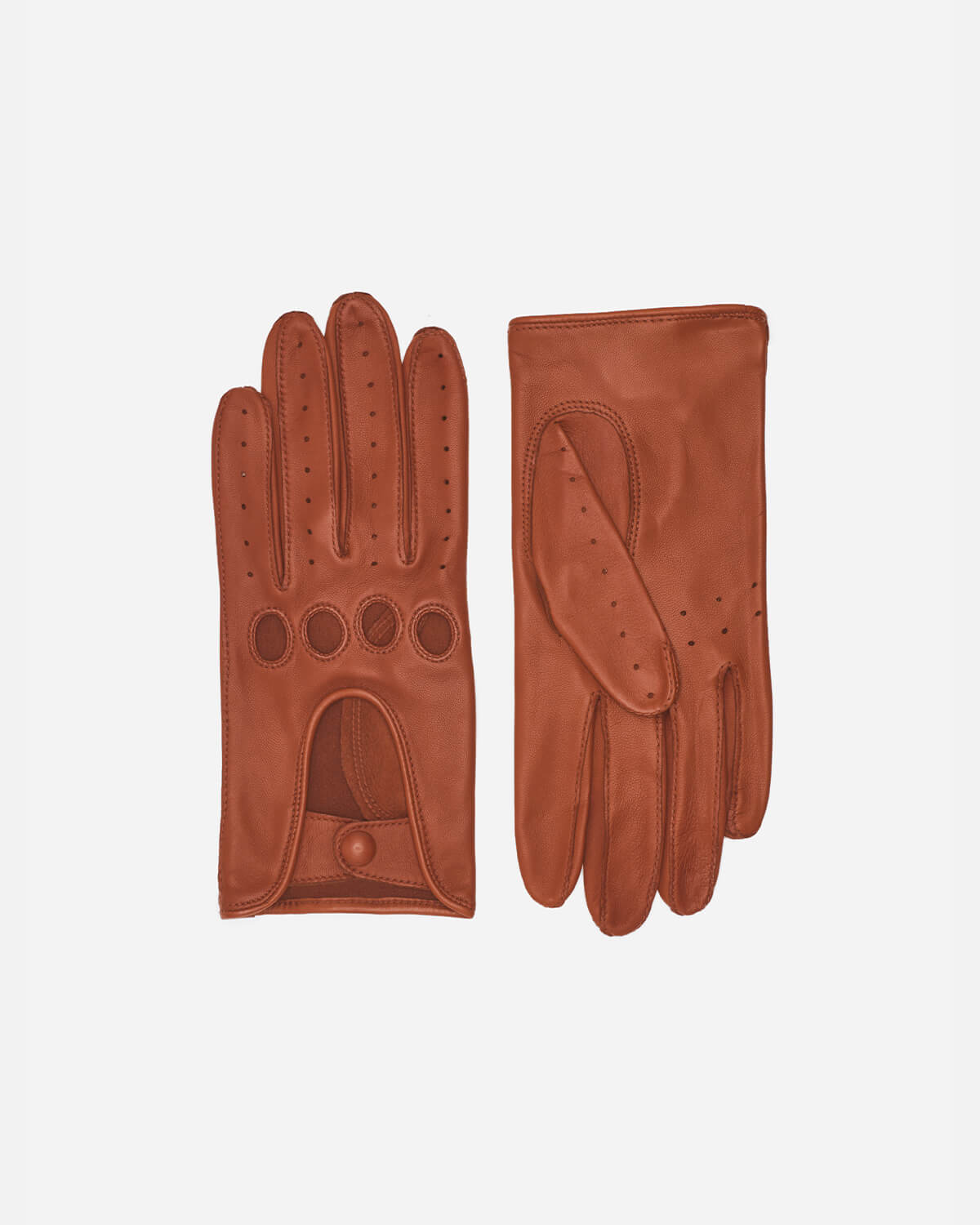 Modern women's driving gloves in mango, RHANDERS.