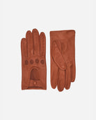 Modern women's driving gloves in mango, RHANDERS.