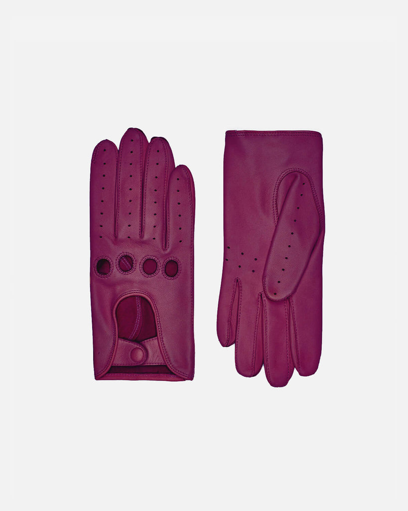 Ultra classic women's driving gloves in the colour pink. Made from 100% lamb leather.