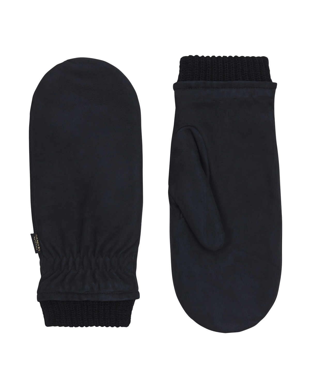 Nubuck men's mittens in black with fleece lining from RHANDERS.