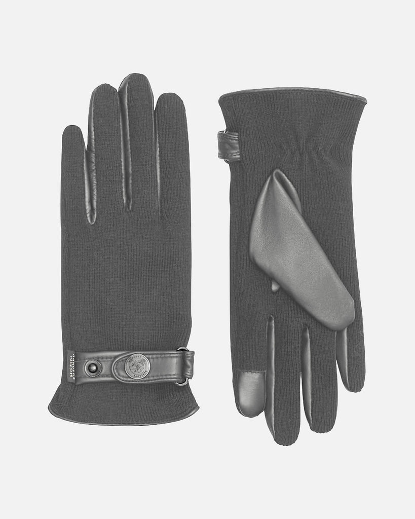 Warm female gloves in black with touch and warm fleece lining, RHANDERS.