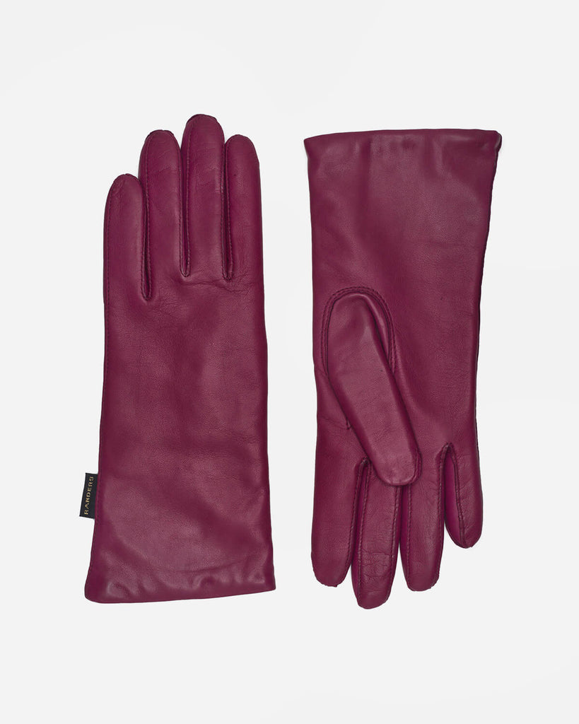 Classic female leather gloves with warm wool lining, RHANDERS.
