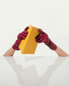 Women's classic red leather glove with warm wool-blend lining.