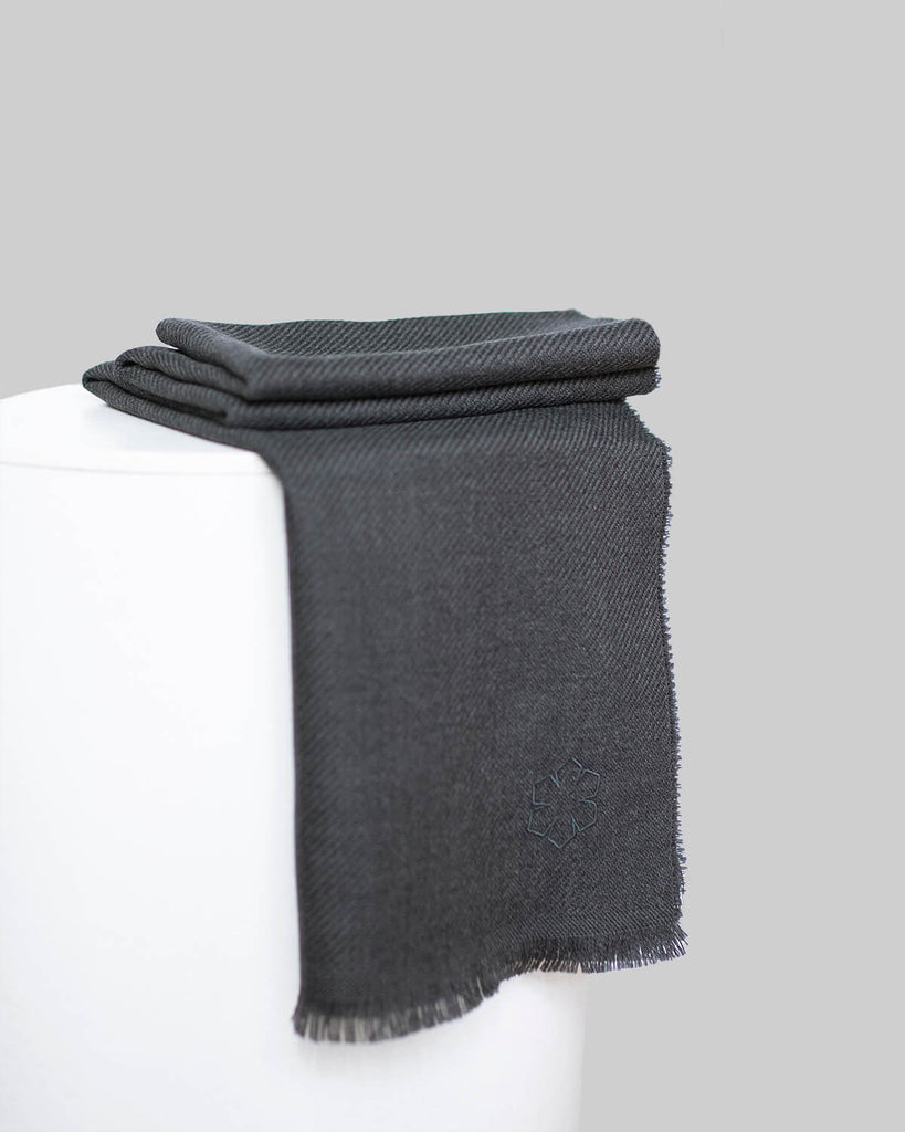 Timeless  wool scarf in colour grey, elegant design for men and women made in Italy, from RHANDERS